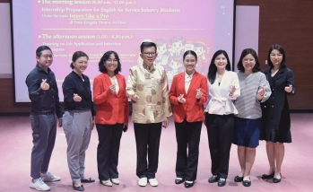 คณบดีคณะอุตสาหกรรมบริการ เปิดโครงการเตรียมความพร้อมนิสิต ESI ชั้นปีที่ 3 มุ่งเป้าปั้นบุคลากรภาษาอังกฤษสู่มาตรฐานสากล