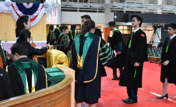 บัณฑิตคณะอุตสาหกรรมบริการ เข้าร่วมการฝึกซ้อมย่อยและซ้อมใหญ่พิธีพระราชทานปริญญาบัตร มหาวิทยาลัยเกษตรศาสตร์ ประจำปีการศึกษา 2568